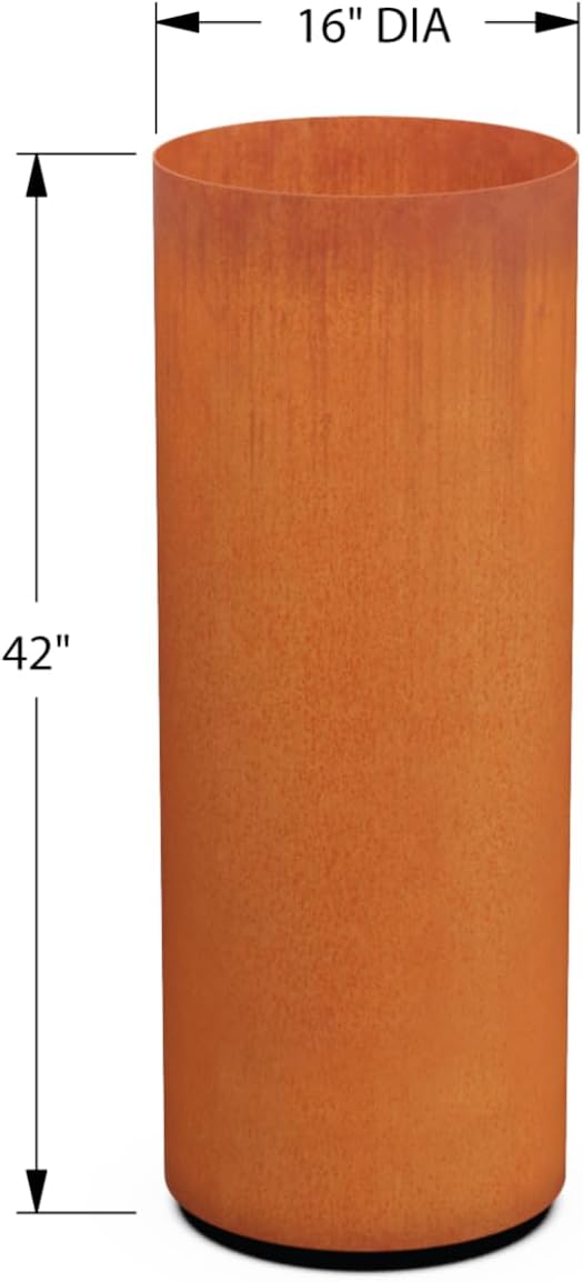 PLANTERCRAFT Corten Steel Metal Planter Box, Round Sizes, Modern Garden Steel - Image 5
