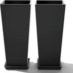 FENCY Set of 2 Tall Planters for Outdoor Plants, 24 Inch Large Tapered Pots - Image 6