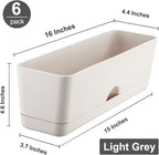 6 Pack Rectangle Planter 16x4.4 Inch Window Boxes Planters Rectangular Large - Image 5