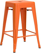 FDW Metal Bar Stools Set of 4 Counter Height Bar Stools 24 Inches Industrial - Image 5