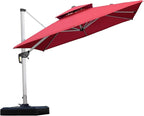 PURPLE LEAF Patio Umbrella 9ft Outdoor Square Umbrella Large Cantilever by PURPLELEAF