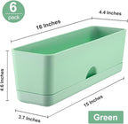 6 Pack Rectangle Planter 16x4.4 Inch Window Boxes Planters Rectangular Large - Image 5