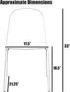 2xhome Modern Stackable Armless Dining Chair | Plastic Shell Seat - Image 3