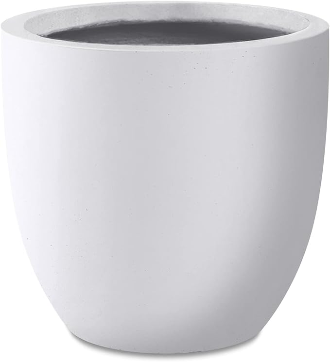 Kante 13.4" Dia Round Concrete Planter, Large Outdoor Modern Indoor Decorative by Kante