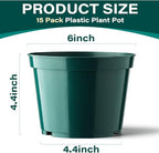 BTPLASTIK 15 Pack 6 Inch Plant Pots - Image 2