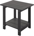 Double Adirondack Side Table Weather Resistant, Outdoor Rectangular End Table by Meluvici
