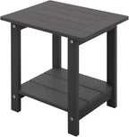 Double Adirondack Side Table Weather Resistant, Outdoor Rectangular End Table by Meluvici