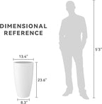 Kante 23.6" H Pure White Finish Concrete Tall Planters Large Outdoor Indoor - Image 8