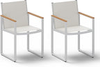 Outdoor Dining Chairs Set of 2, Aluminum Patio Dining Chiars by Oasbira
