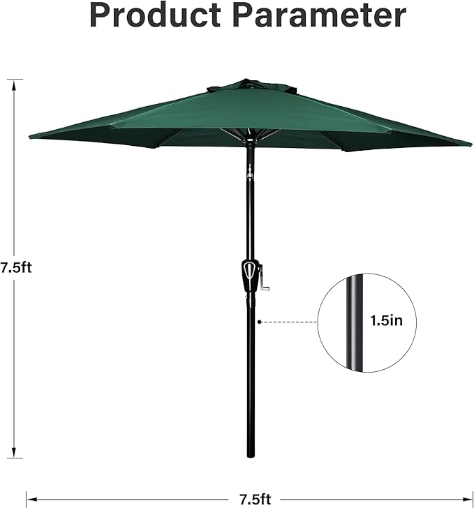 Simple Deluxe 9' Patio Umbrella Outdoor Table Market Yard Umbrella - Image 2
