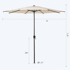 Abba Patio 9FT Lyon Outdoor Patio Umbrella Outdoor Table Umbrella - Image 3