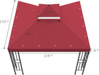 Sumfaller 10x10 FT Gazebo Replacement Canopy Top Cover Double Tiered Canopy Top - Image 6