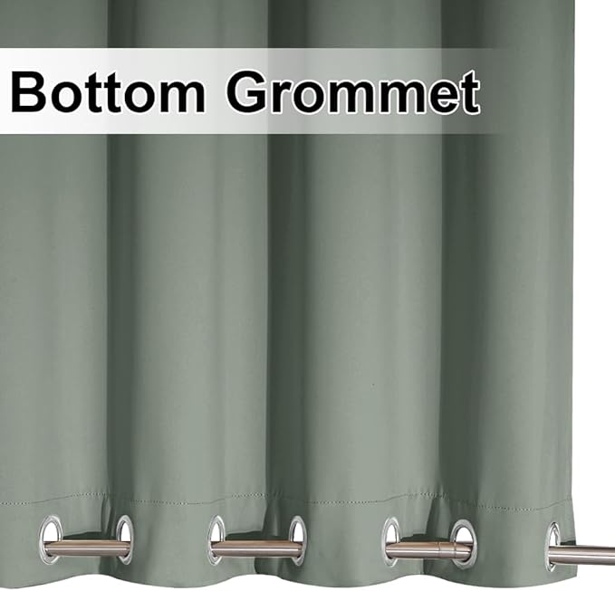 NICETOWN Windproof Sage Green Outdoor Curtains 2 Panels Top and Bottom Grommet - Image 6