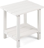 Adirondack Outdoor Side Table, 2-Tier Sturdy Patio End Table Weather Resistant by Apolimi
