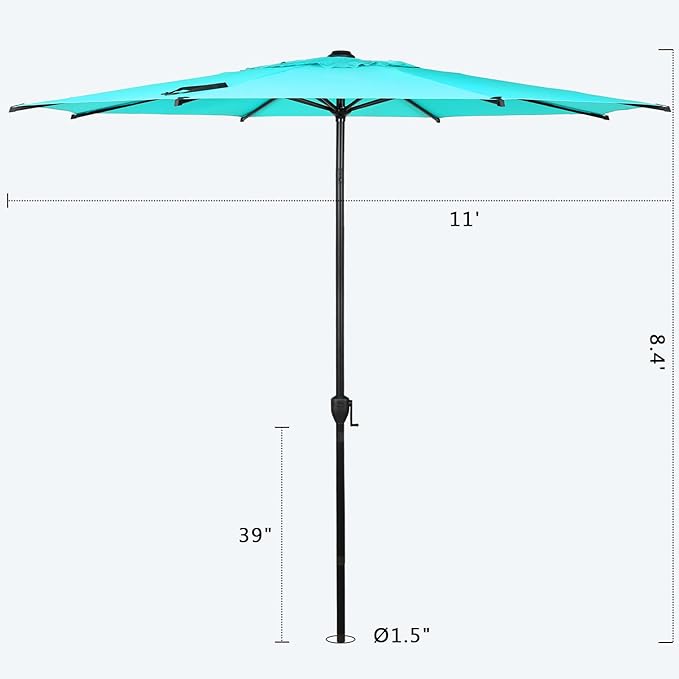 Abba Patio 11FT Lyon Outdoor Patio Umbrella Outdoor Table Umbrella - Image 7