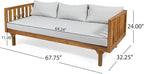 Christopher Knight Home Tina Outdoor 3 Seater Acacia Wood Daybed, Teak Finish - Image 3