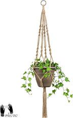 Mkono 2 Pack Macrame Plant Hangers Indoor Hanging Planter Basket Decorative - Image 5