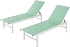 Outdoor Lounge Chairs Set of 2, Aluminum Patio Chaise Lounge Chairs by Vexwalx