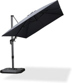PURPLE LEAF 8' X 8' Left-right Tilting Patio Umbrella Outdoor Cantilever Swivel by PURPLELEAF