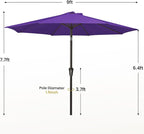 MEWAY 9ft Patio Umbrella Outdoor Table Umbrellas - Image 7