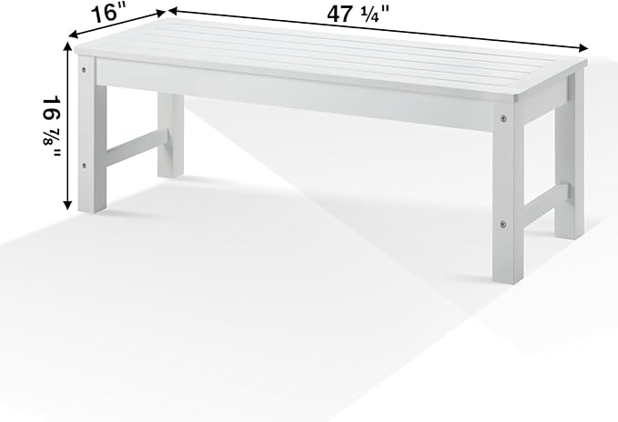 Psilvam Outdoor Bench, Two Person Poly Lumber Porch Bench, Weatherproof Garden - Image 3