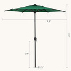 Abba Patio 7.5FT Lyon Outdoor Patio Umbrella Outdoor Table Umbrella - Image 7