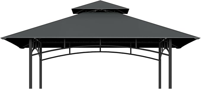 Grill Gazebo Replacement Top, 5 * 8 Outdoor BBQ Top Cover, Double Layer BBQ by COVBOARD