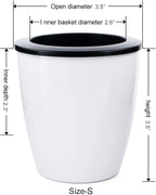 3.5“ Self Watering Planter White Flower Pot, Mini Plant Pot, African Violets - Image 4