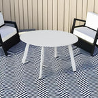Grand patio 28-inch Outdoor Steel Coffee Table, Round Patio Side Table - Image 6