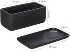 MyGift 10 Inch Matte Black Ceramic Indoor Plant Pot Succulent Planter, - Image 5