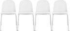 2xhome Modern Stackable Armless Dining Chair | Plastic Shell Seat by 2xhome