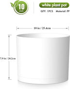 10 Inch Round Plastic Plant Pot - Image 3