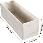 Efavormart 18"x6" Whitewash Wood Planter Box - Image 3