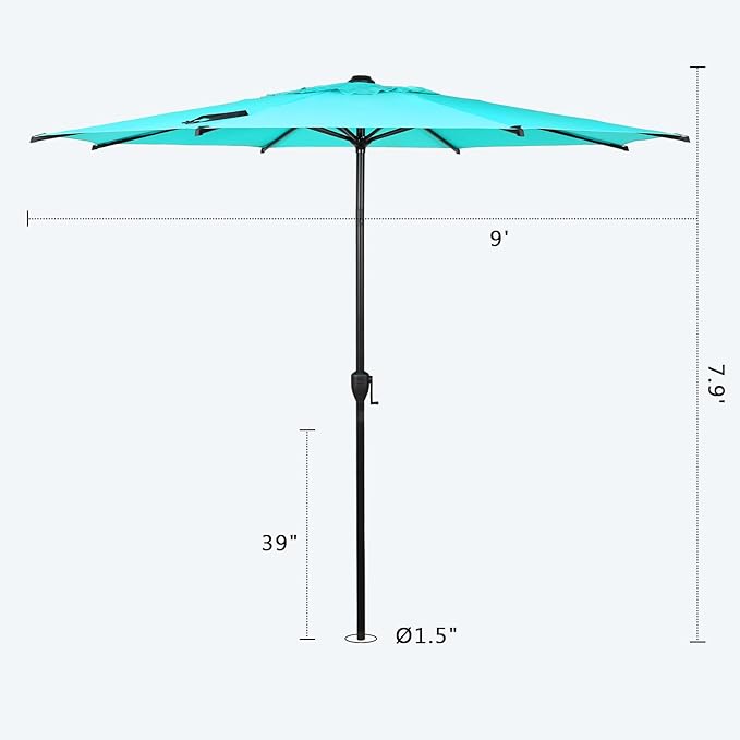 Abba Patio 9FT Lyon Outdoor Patio Umbrella Outdoor Table Umbrella - Image 3