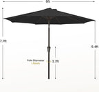MEWAY 9ft Patio Umbrella Outdoor Table Umbrellas - Image 7