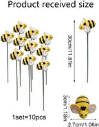 DYJAGYO 10Pcs Bee Garden Stakes Decor, Flower Pot Bed GardenDecorGarden Stakes - Image 7