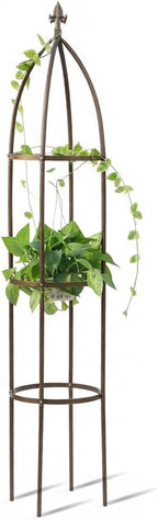100% Metal Obelisk Garden Trellis 5.5 Feet Tall Sturdy Plant Support by LeJoy+Garden