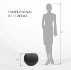 14.5 Inch Dia Plastic Round Black Planters - Image 3