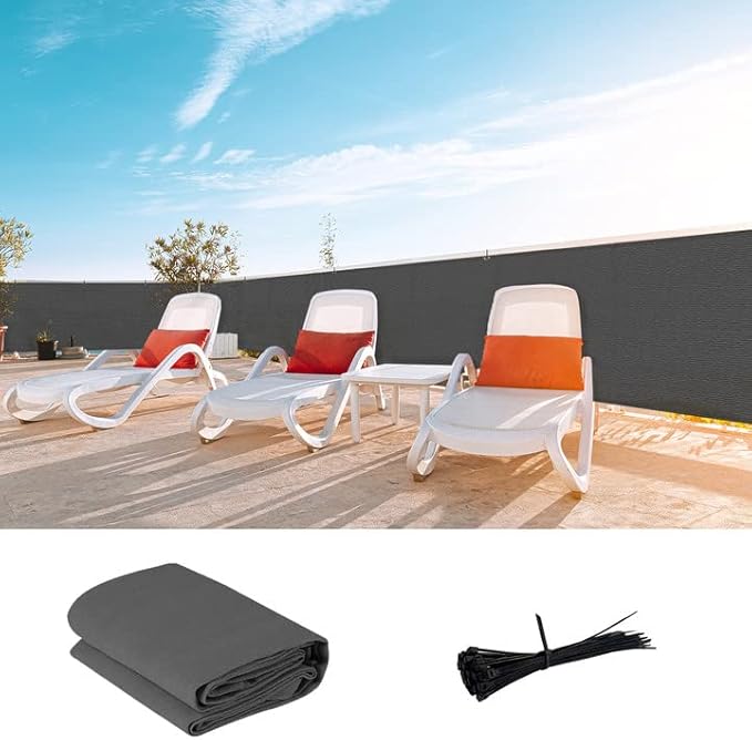 LOVE STORY Custom Size 3'x29' Dark Grey Balcony Privacy Screen, UV Block by LOVESTORY