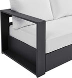 Modway Tahoe Aluminum Outdoor Patio Sofa in Gray White - Image 7