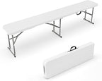 VINGLI 6 feet Plastic Folding Bench, Portable in/Outdoor Picnic Party Camping by VINGLI