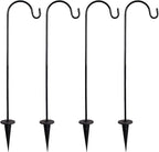 CALIDAKA 4 Pack Multi-Purpose Shepherds Hooks Outdoor Iron Shepherd Hook by CALIDAKA