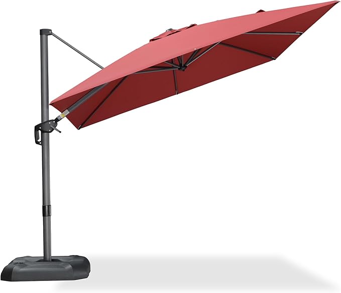 PURPLE LEAF 9 Feet Patio Umbrella Outdoor Cantilever Square Umbrella Aluminum - Image 8