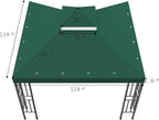 Sumfaller 10x10 FT Gazebo Replacement Canopy Top Double Tiered Canopy Top - Image 6