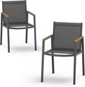Outdoor Dining Chairs Set of 2, Aluminum Patio Dining Chairs by Oasbira