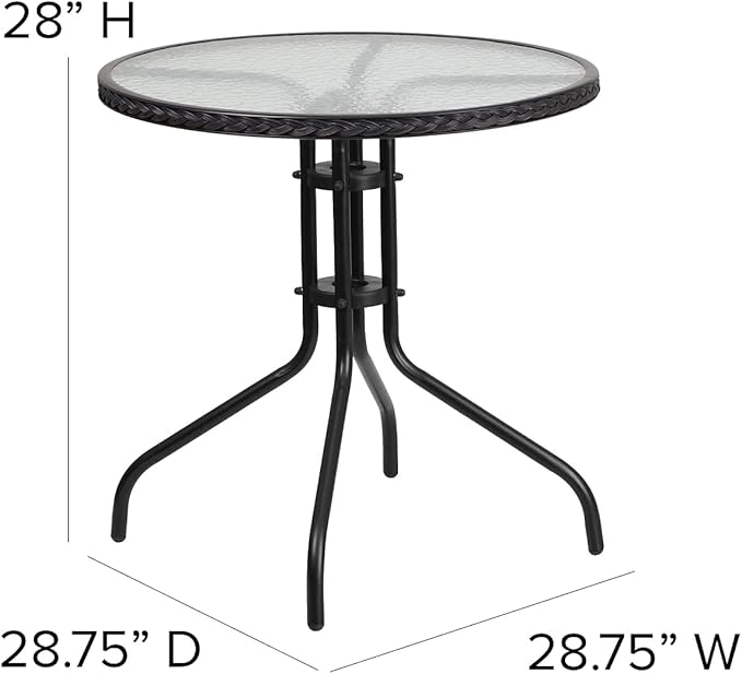 Flash Furniture Lila 28'' Round Glass Metal Table - Image 4