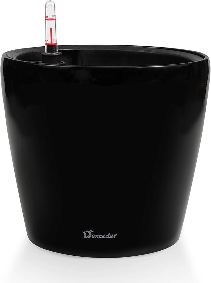 Dexceder 9x8 Inches High Gloss Self Watering Planter Indoor Outdoor, Inner Pot by Dexceder