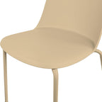 2xhome Set of 4 Modern Stackable Armless Dining Chairs | Plastic Shell Seat - Image 7