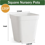120 Pcs Nursery Pots 3.5 Inch, Plastic Seed Starting Pot - Image 6