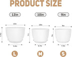 Plant Pots 12/10/9 inch Set of 3, Flower Pots - Image 2
